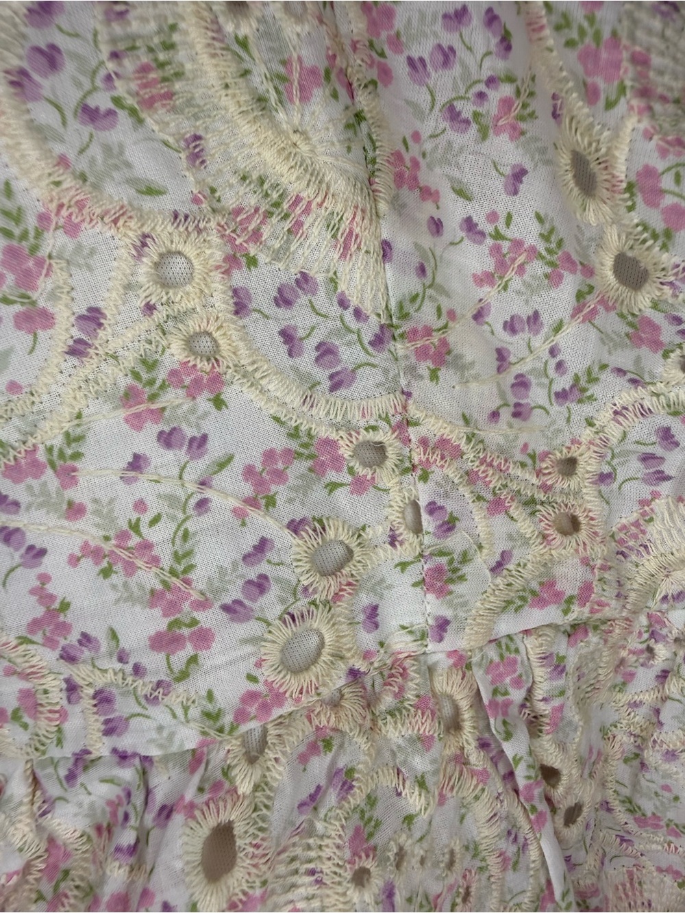 Altar'd State Embroidered Lace Ruffle Floral Mini Dress - Picture 4 of 7